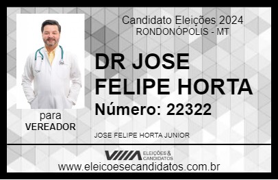 Candidato DR JOSE FELIPE HORTA 2024 - RONDONÓPOLIS - Eleições