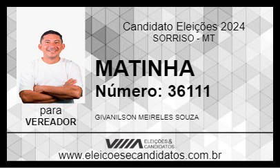 Candidato MATINHA 2024 - SORRISO - Eleições