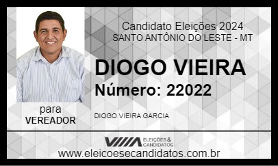 Candidato DIOGO VIEIRA 2024 - SANTO ANTÔNIO DO LESTE - Eleições