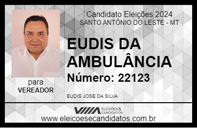 Candidato EUDIS DA AMBULÂNCIA 2024 - SANTO ANTÔNIO DO LESTE - Eleições