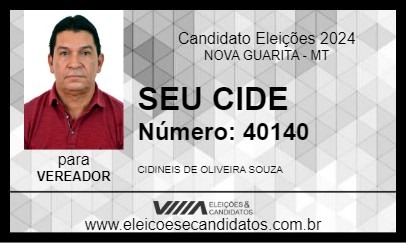 Candidato SEU CIDE 2024 - NOVA GUARITA - Eleições