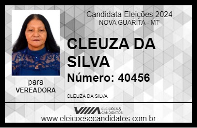 Candidato CLEUZA DA SILVA 2024 - NOVA GUARITA - Eleições