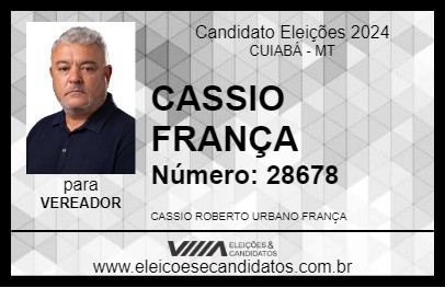 Candidato CASSIO FRANÇA 2024 - CUIABÁ - Eleições