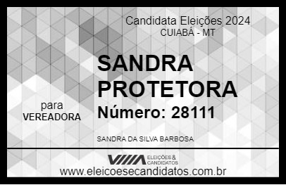 Candidato SANDRA PROTETORA 2024 - CUIABÁ - Eleições