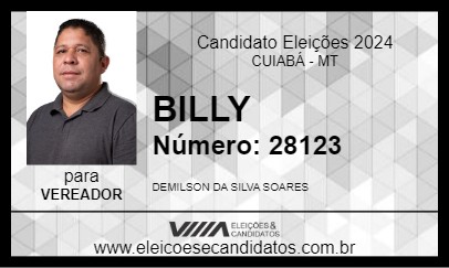 Candidato BILLY 2024 - CUIABÁ - Eleições