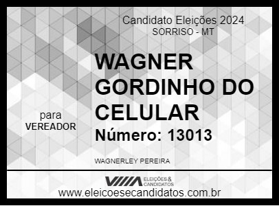 Candidato WAGNER GORDINHO DO CELULAR 2024 - SORRISO - Eleições