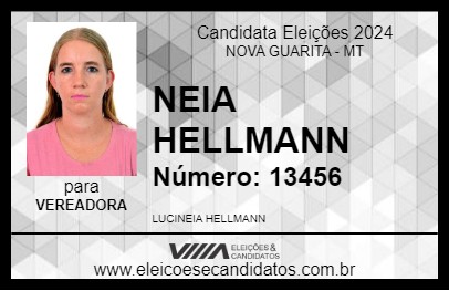 Candidato NEIA HELLMANN 2024 - NOVA GUARITA - Eleições