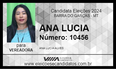 Candidato ANA LUCIA  2024 - BARRA DO GARÇAS - Eleições