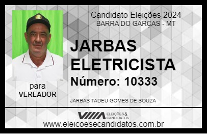 Candidato JARBAS ELETRICISTA 2024 - BARRA DO GARÇAS - Eleições