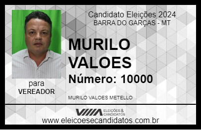 Candidato MURILO VALOES 2024 - BARRA DO GARÇAS - Eleições