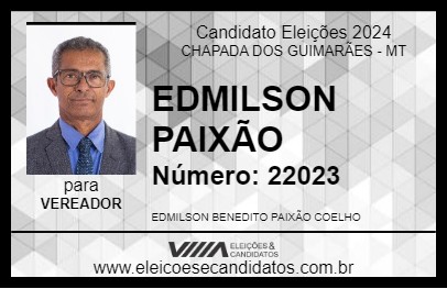 Candidato EDMILSON PAIXÃO 2024 - CHAPADA DOS GUIMARÃES - Eleições