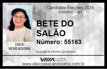 Candidato BETHI DO SALÃO 2024 - SORRISO - Eleições