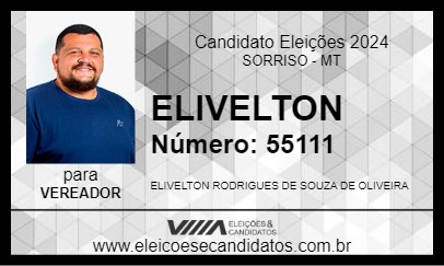 Candidato ELIVELTON 2024 - SORRISO - Eleições