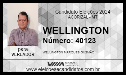 Candidato WELLINGTON 2024 - ACORIZAL - Eleições