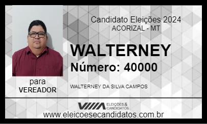 Candidato WALTERNEY 2024 - ACORIZAL - Eleições