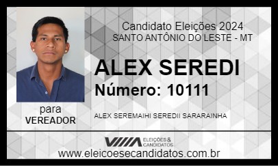 Candidato ALEX SEREDI 2024 - SANTO ANTÔNIO DO LESTE - Eleições