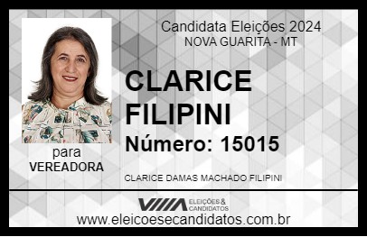 Candidato CLARICE FILIPINI 2024 - NOVA GUARITA - Eleições