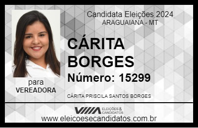 Candidato CÁRITA BORGES 2024 - ARAGUAIANA - Eleições