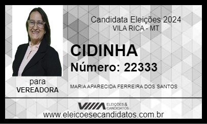 Candidato CIDINHA 2024 - VILA RICA - Eleições