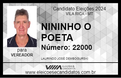 Candidato NININHO O POETA 2024 - VILA RICA - Eleições