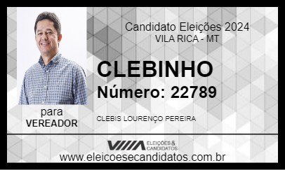 Candidato CLEBINHO 2024 - VILA RICA - Eleições