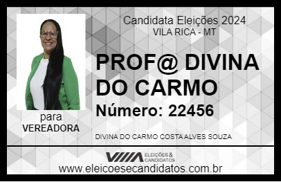 Candidato PROFESSORA DIVINA DO CARMO 2024 - VILA RICA - Eleições