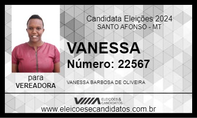 Candidato VANESSA 2024 - SANTO AFONSO - Eleições