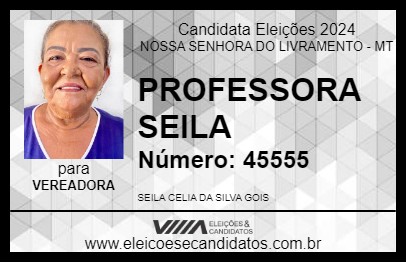 Candidato PROFESSORA SEILA 2024 - NOSSA SENHORA DO LIVRAMENTO - Eleições