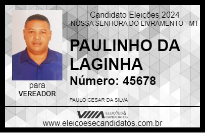 Candidato PAULINHO DA LAGINHA 2024 - NOSSA SENHORA DO LIVRAMENTO - Eleições