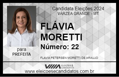 Candidato FLÁVIA MORETTI 2024 - VÁRZEA GRANDE - Eleições