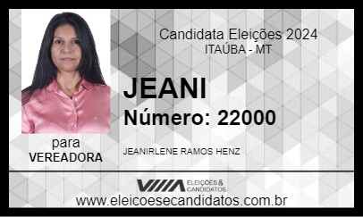 Candidato JEANI 2024 - ITAÚBA - Eleições