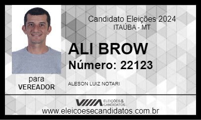 Candidato ALI BROW 2024 - ITAÚBA - Eleições