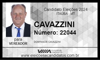 Candidato CAVAZZINI 2024 - ITAÚBA - Eleições