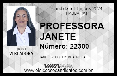 Candidato PROFESSORA JANETE 2024 - ITAÚBA - Eleições