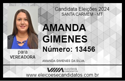 Candidato AMANDA GIMENES 2024 - SANTA CARMEM - Eleições