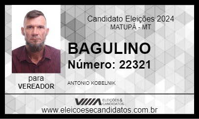 Candidato BAGULINO 2024 - MATUPÁ - Eleições