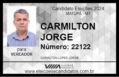 Candidato CARMILTON JORGE 2024 - MATUPÁ - Eleições