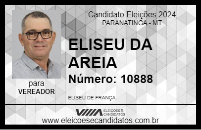 Candidato ELISEU DA AREIA 2024 - PARANATINGA - Eleições