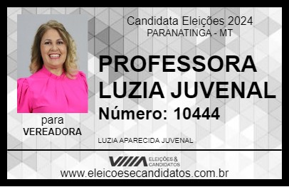 Candidato PROFESSORA LUZIA JUVENAL 2024 - PARANATINGA - Eleições