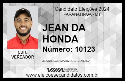 Candidato JEAN DA HONDA 2024 - PARANATINGA - Eleições