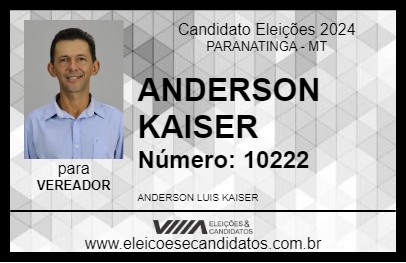 Candidato ANDERSON KAISER 2024 - PARANATINGA - Eleições