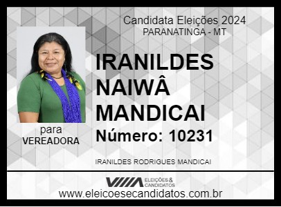 Candidato IRANILDES NAIWÂ MANDICAI 2024 - PARANATINGA - Eleições