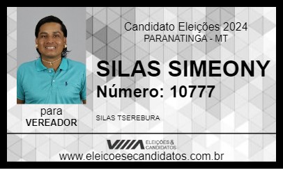 Candidato SILAS SIMEONY 2024 - PARANATINGA - Eleições