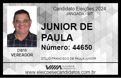 Candidato JUNIOR DE PAULA 2024 - JANGADA - Eleições