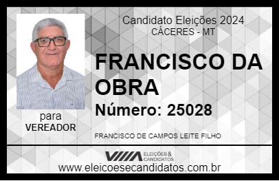 Candidato FRANCISCO DA OBRA 2024 - CÁCERES - Eleições