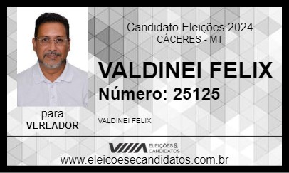 Candidato VALDINEI FELIX 2024 - CÁCERES - Eleições