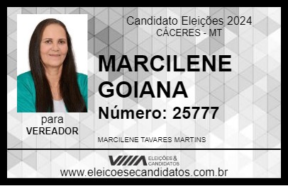 Candidato MARCILENE GOIANA 2024 - CÁCERES - Eleições