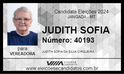 Candidato JUDITH SOFIA 2024 - JANGADA - Eleições