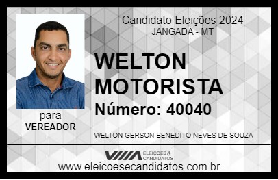 Candidato WELTON MOTORISTA 2024 - JANGADA - Eleições