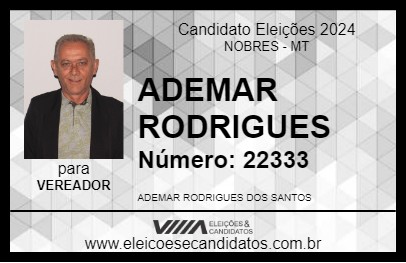 Candidato ADEMAR RODRIGUES 2024 - NOBRES - Eleições